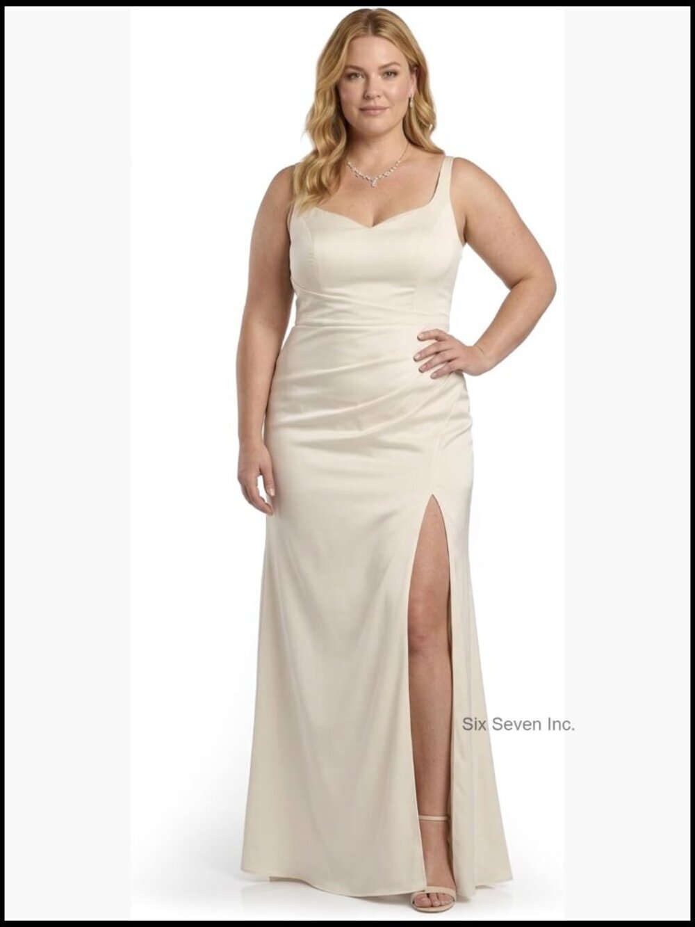 Matte Satin Draped Sheath Tank Wedding Dress